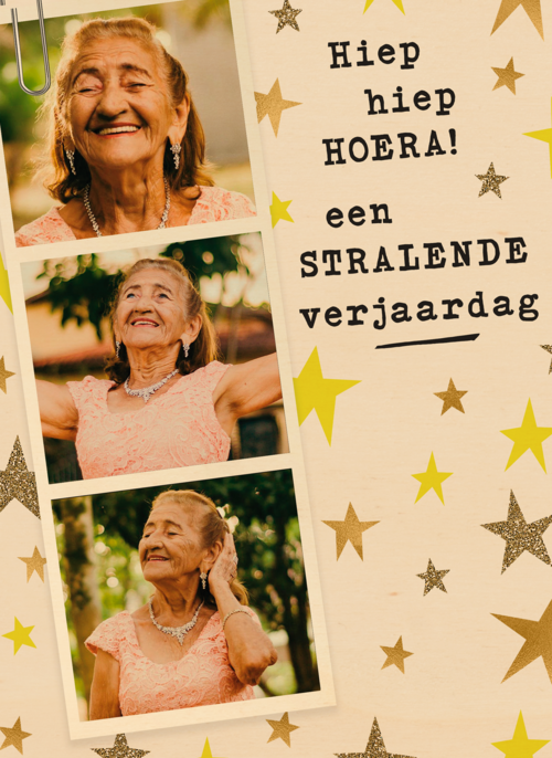 Een stralende verjaardag fotokaart
