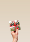 een mooie strik op de kerst fotokaart