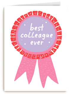 Bedankt kaart thuiswerken best collegue ever roze