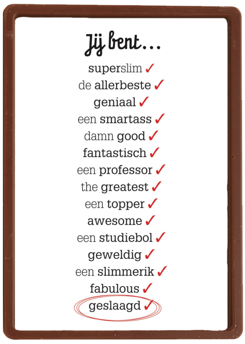 Chocolade Kaart Diploma | Hallmark | Chocolade Kaart Hallmark | Diploma | Omdat Ik Jou Een Verschrikkelijke Topper Bent Want Je Bent Geslaagd
