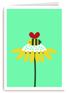 Zomaar kaartje bloem met bij
