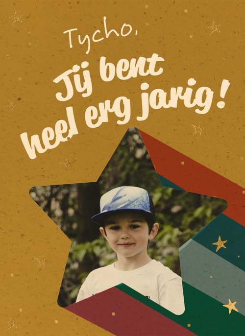 Houten Kaart Verjaardagskaarten | Verjaardagskaart Kind Heel Erg Jarig Ster