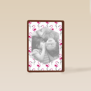 fotokaart staand flamingo blanco