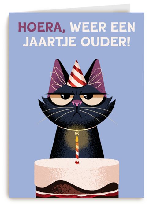 Verjaardagskaart Grumpy Folio weer een jaartje ouder lila