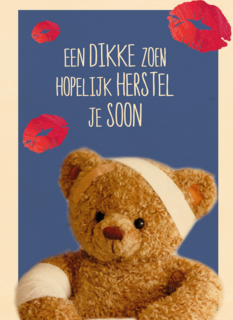 beterschapskaart beer een dikke zoen verband