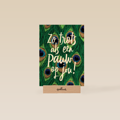 geslaagd kaart zo trot als een pauw
