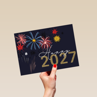 Nieuwjaar 2027 Happy vuurwerk