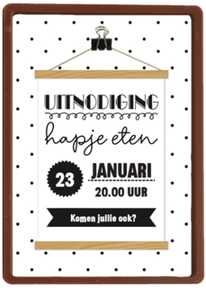 Uitnodiging etentje borrel hapje eten  