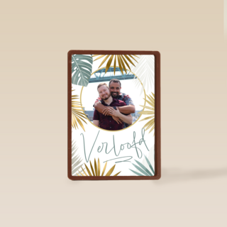 Fotokaart verloofd stijlvol plantendesign