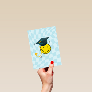 Geslaagd smiley blauw