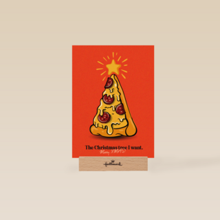 Kerstboom van pizza