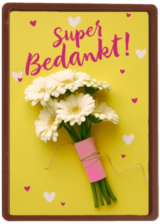 super bedankt met een bos bloemen