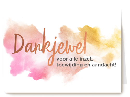 dankjewel voor alle inzet