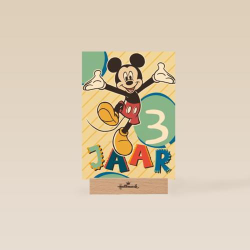 Blije Mickey Mouse verjaardagskaart