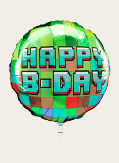 Ballon Minecraft Happy Birthday Multi