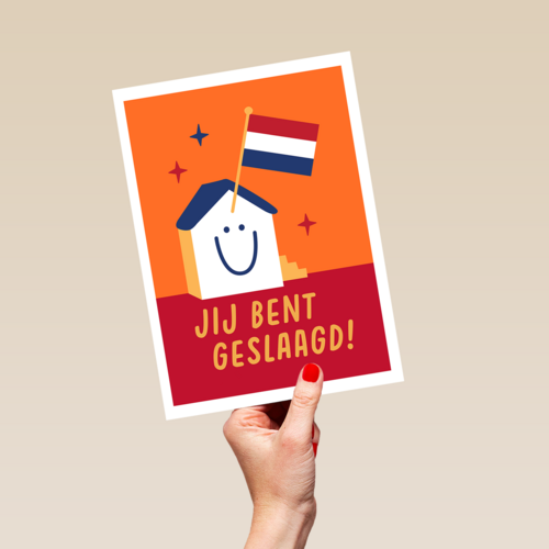 Geslaagd Huis met Nederlandse vlag