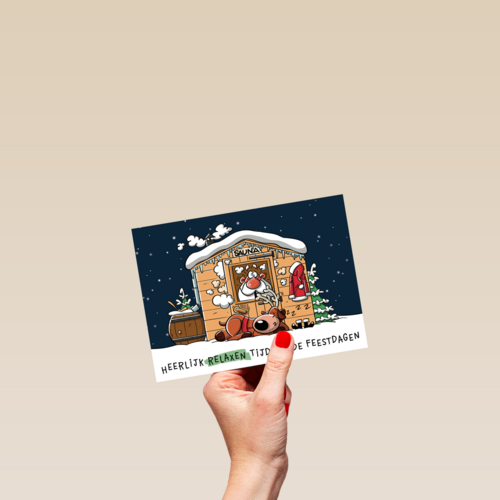 Kerstkaart heerlijk relaxen