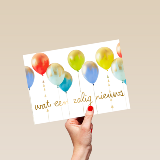 wat een zalig nieuws met ballonnen
