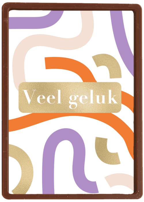 Chocolade Kaart Nieuwe Zaak Nieuwe Baan | Hallmark | Chocolade Kaart Hallmark | Nieuwe Zaak Nieuwe Baan | Veel Geluk Kaart Met Gekleurde Slingers