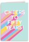 Verjaardagskaart vrouw cheers to fifty years 50
