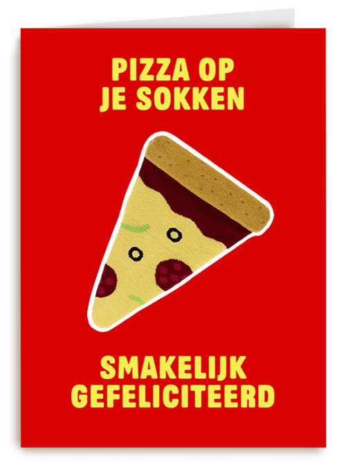 Verjaardagskaart Hallmark | Eat My Socks Pizza Gefeliciteerd