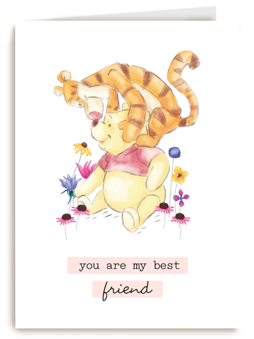 vriendschap kaart winnie de poeh tijgertje you are my best friend