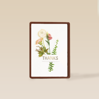 botanical kaart thanks met een bloemetje