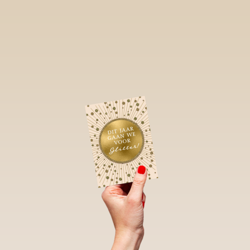 Kerstkaart dit jaar gaan we voor glitter