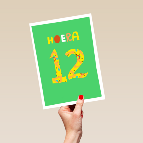 Verjaardagskaart 12 hoera jongen