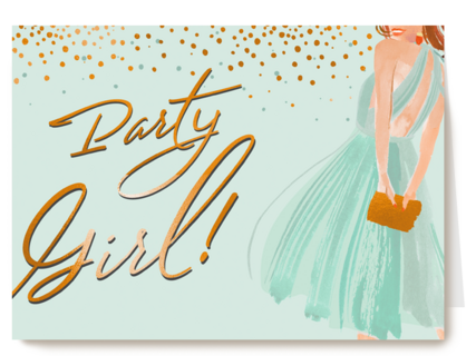 verjaardag kaart stijlvol party girl