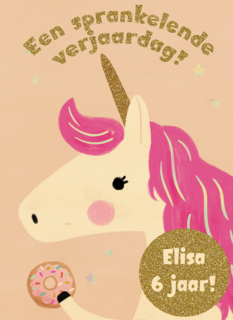 Verjaardag Unicorn Met Donut