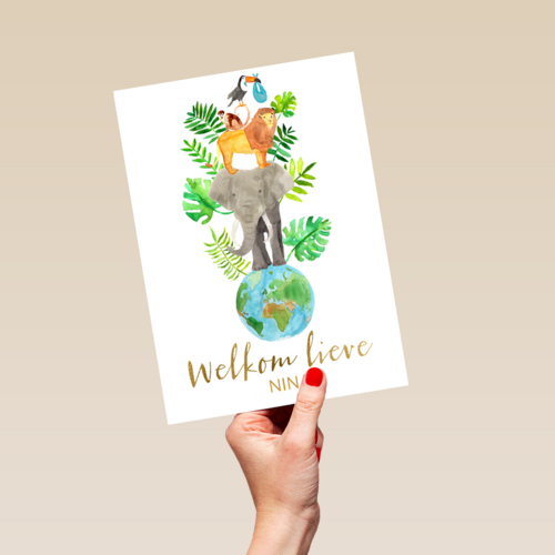 geboorte wereld met dieren