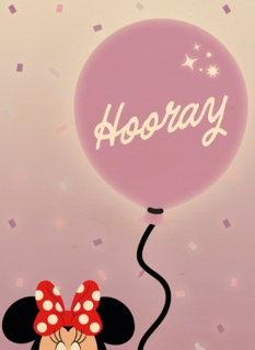 Disney Minnie Mouse verjaardagskaart Hooray