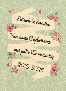 huwelijk jubileum kaart echtvereniging tekst of uitnodiging