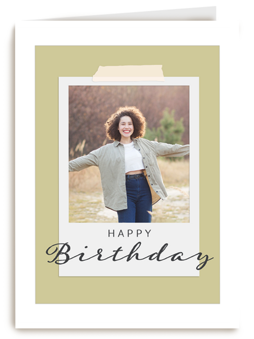 Happy Birthday fotokaart polaroid