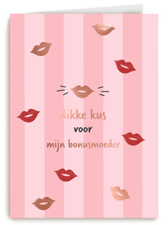 Moederdag dikke kus roze