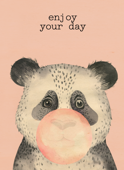 verjaardag kaart hip panda enjoy your day