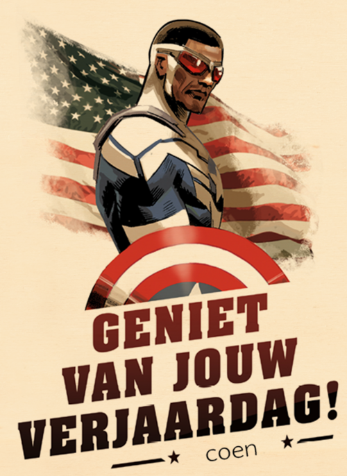 Captain America geniet van jouw verjaardag