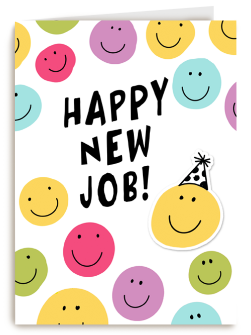 nieuwe baan kaart happy new job
