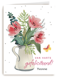 watercolor bloemen in vaas