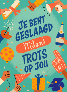 Geslaagd trots op jou naam