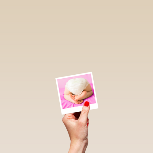 Baby kaart Dochter geboren Polaroid