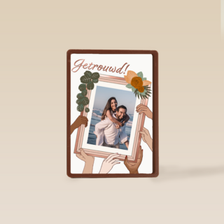 Pas getrouwd fotokaart met kader