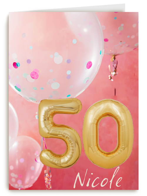 Verjaardagskaart Hallmark | Verjaardag Kaart Leeftijd 50 Vrouw Ballon
