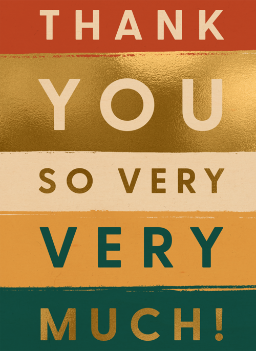 Houten Kaart Vriendschap | Houten Kaart Hallmark | Vriendschap | Thank You So Very Much Goud