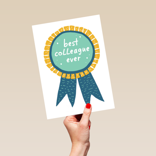 Bedankt kaart thuiswerken best collegue ever groen