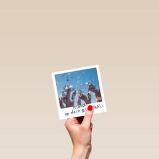 polaroid kaart jubileum deze mijlpaal