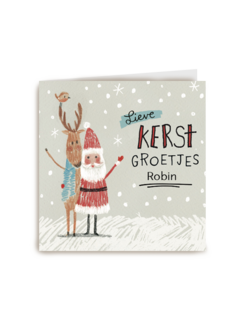 kerstkaart lieve kerstgroetjes robin