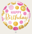 Ballon Happy Birthday Goud Roze