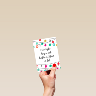 kerstkaart hip heerlijke dagen vol liefde glitters en lol